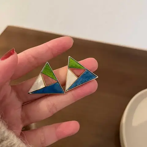 Korean Style Triangle Geometric Earrings