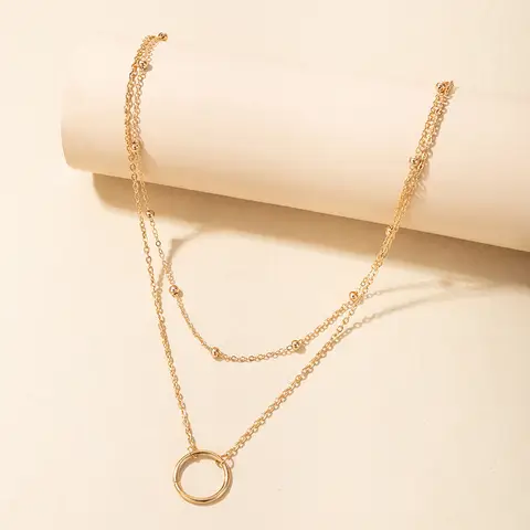 Double Layer Ring Necklace (Golden)