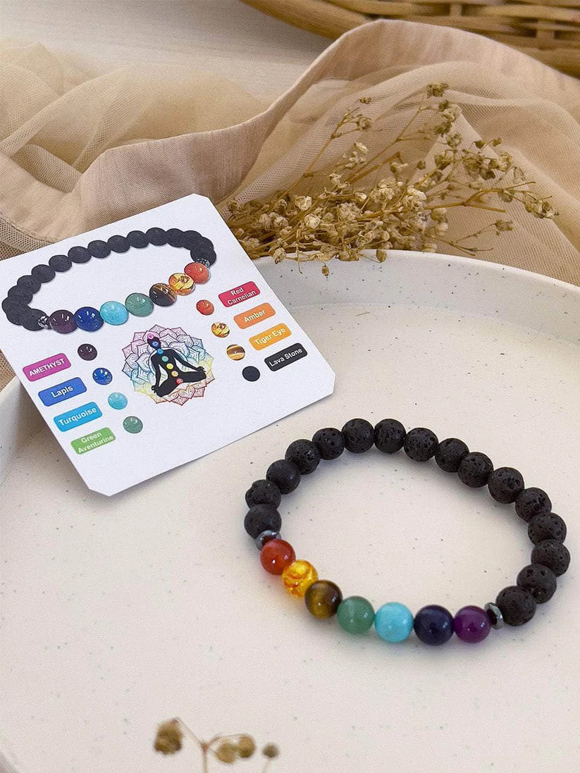 7 Chakra Lava Bracelet with Certificate