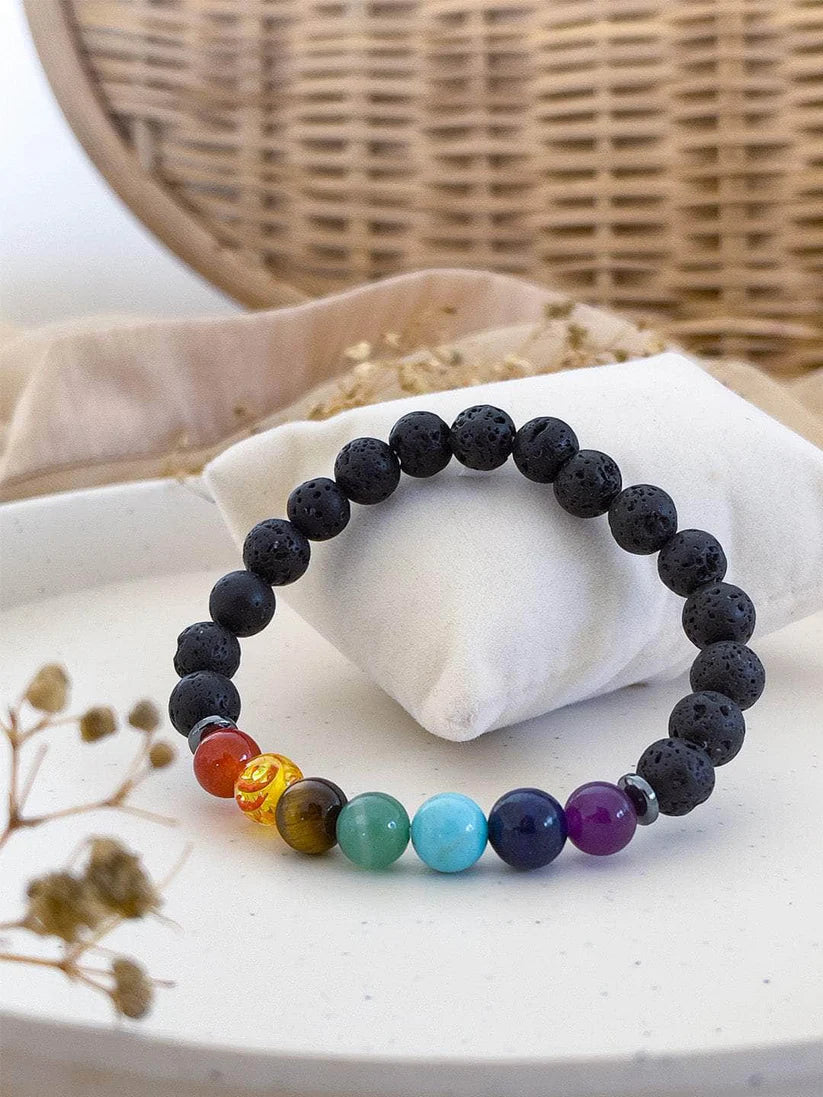 7 Chakra Lava Bracelet with Certificate