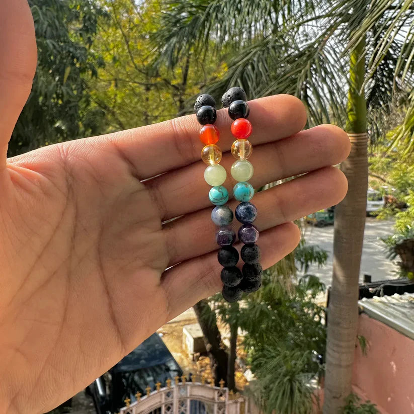 7 Chakra Lava Bracelet with Certificate