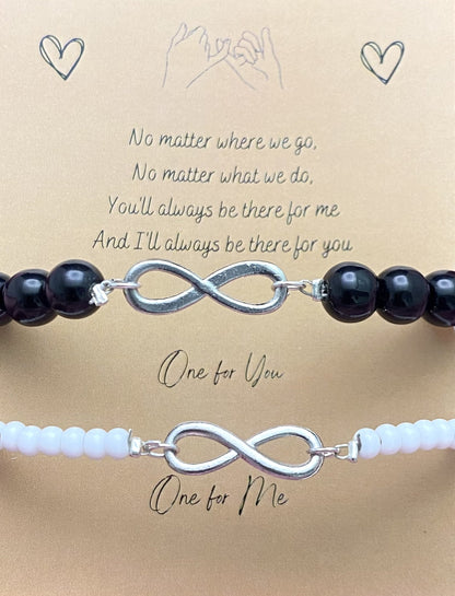 Adjustable Silver Infinity Couple Bracelet