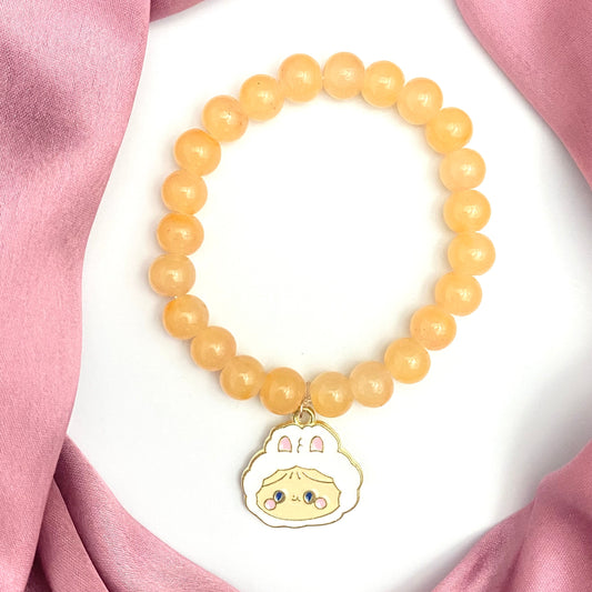 Cute Adjustable Hip Hop Bunny Charm Glass Beads Bracelet