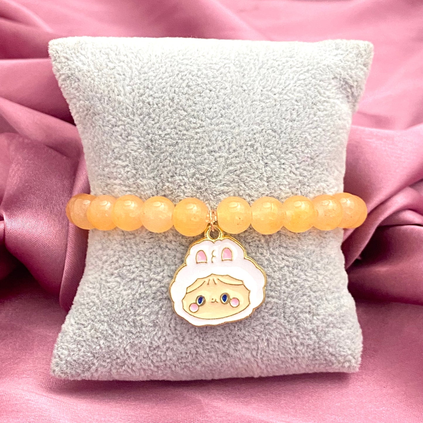 Cute Adjustable Hip Hop Bunny Charm Glass Beads Bracelet