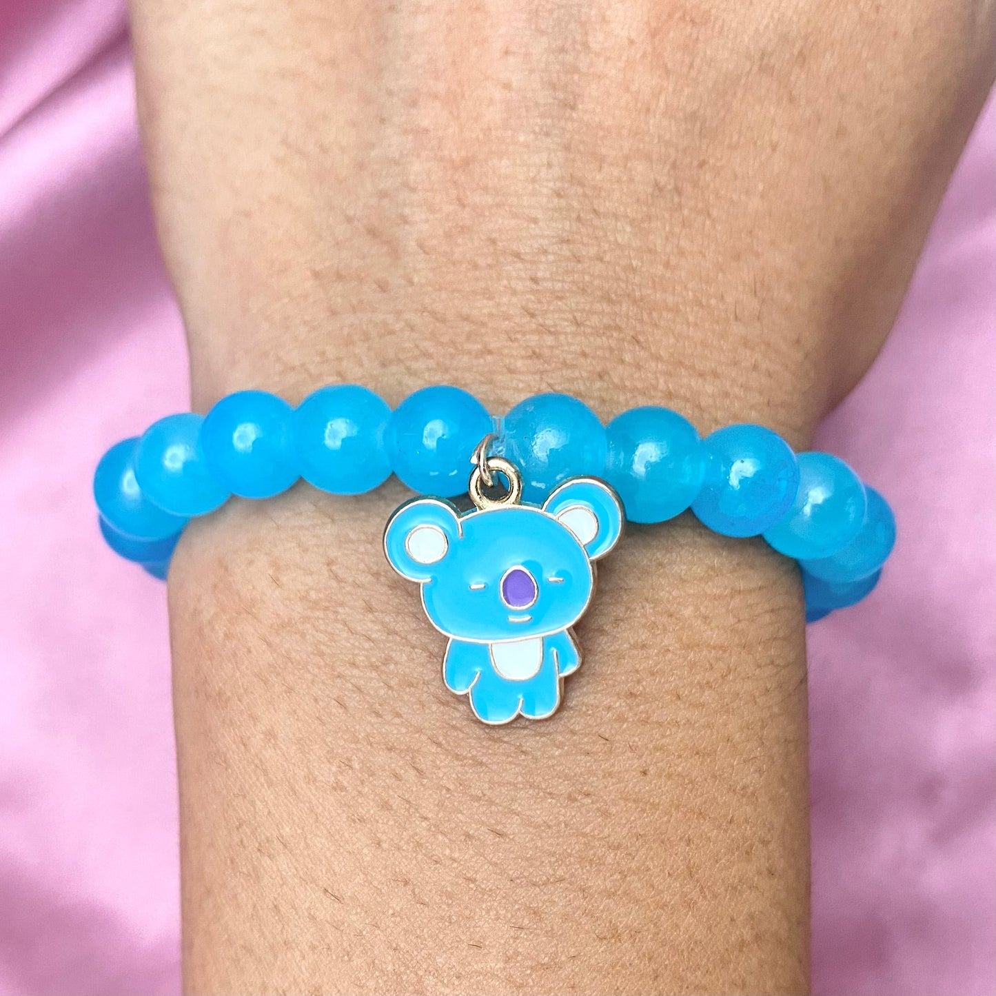 Cute Adjustable BTS Koya Character Glass Beads Bracelet