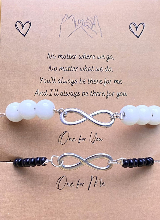 Adjustable Silver Infinity Couple Bracelet