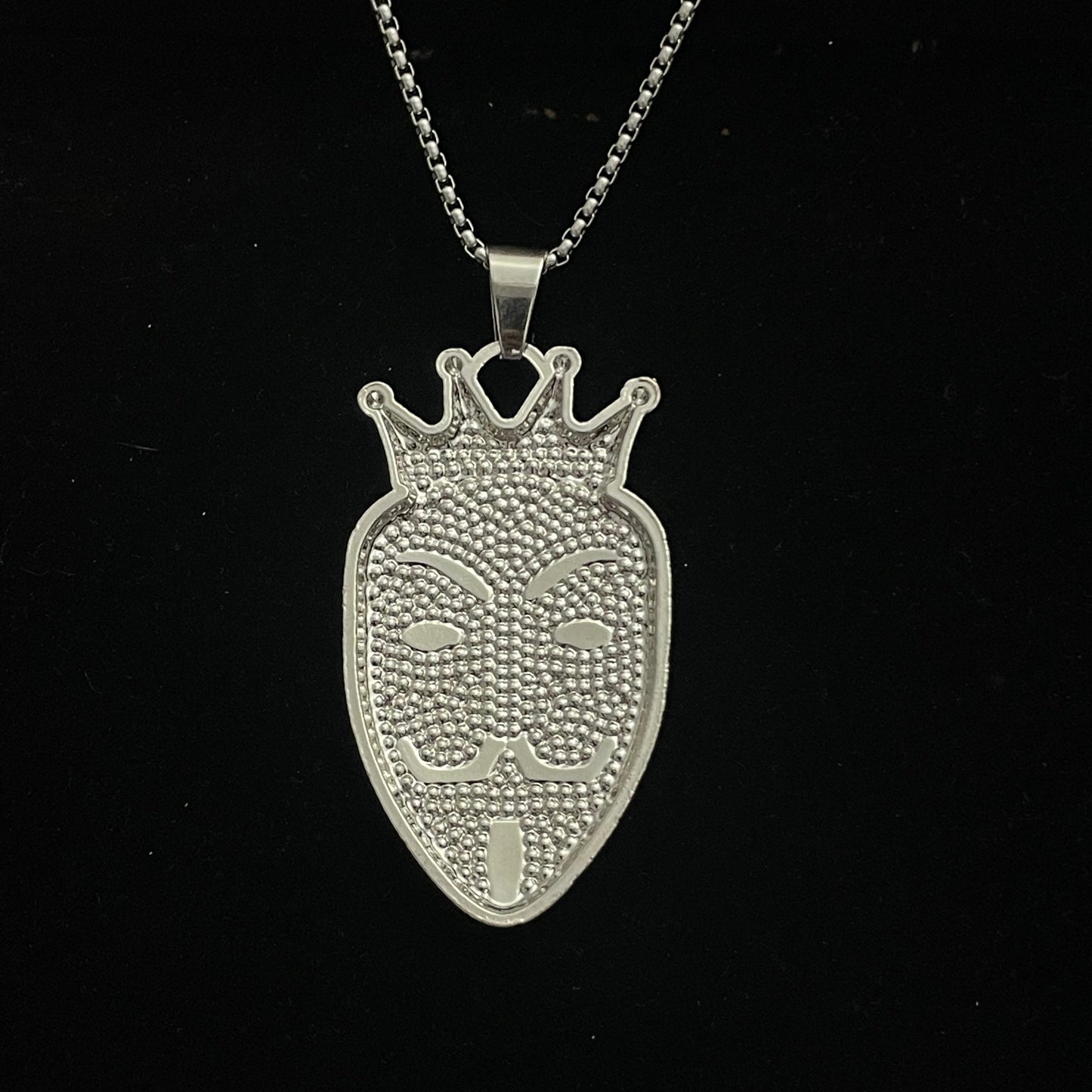 Anonymous Mask Iced Out Hip Hop Pendant Necklace With Chain