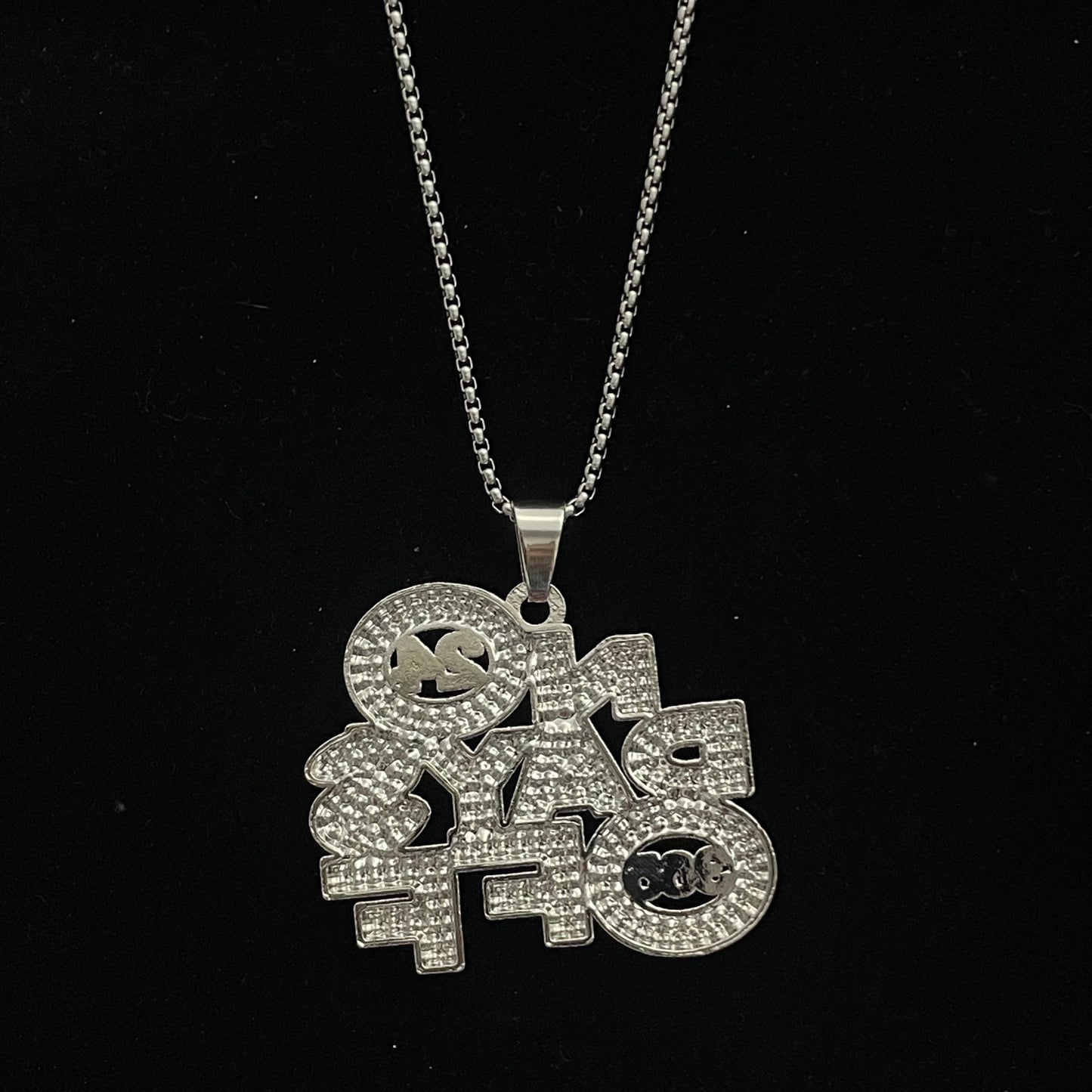 No Days Off  Iced Out Hip Hop Pendant Necklace With Chain