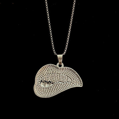 Lip Iced Out Pendant Necklace With Chain