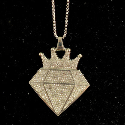 King Iced Out Hip Hop Pendant Necklace With Chain