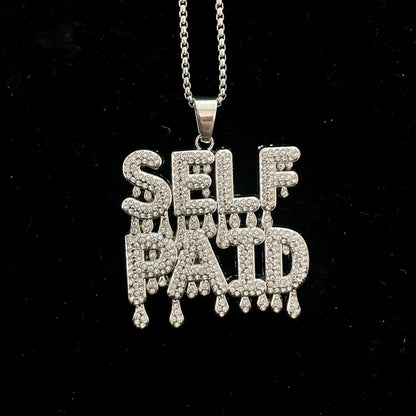 Self Paid Iced Out Hip Hop Pendant Necklace With Chain