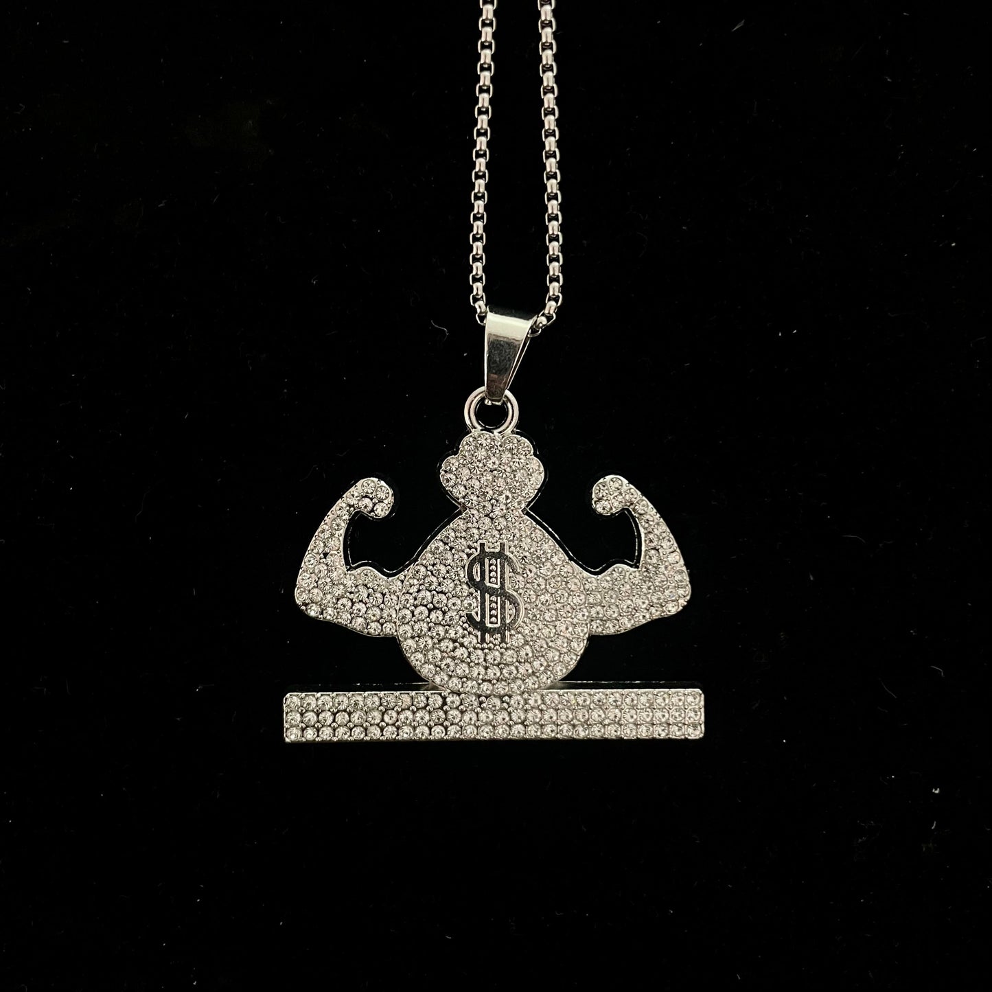 Money Power Iced Out Hip Hop Pendant Necklace With Chain