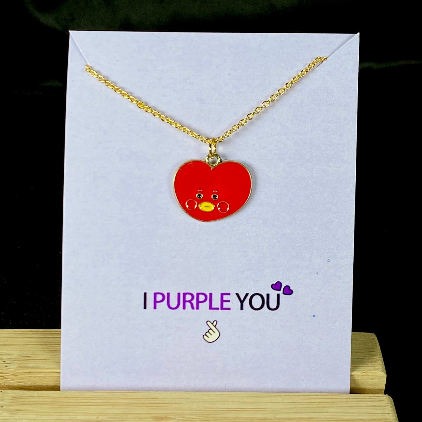 Cute Tata BTS Character Necklace (Golden)