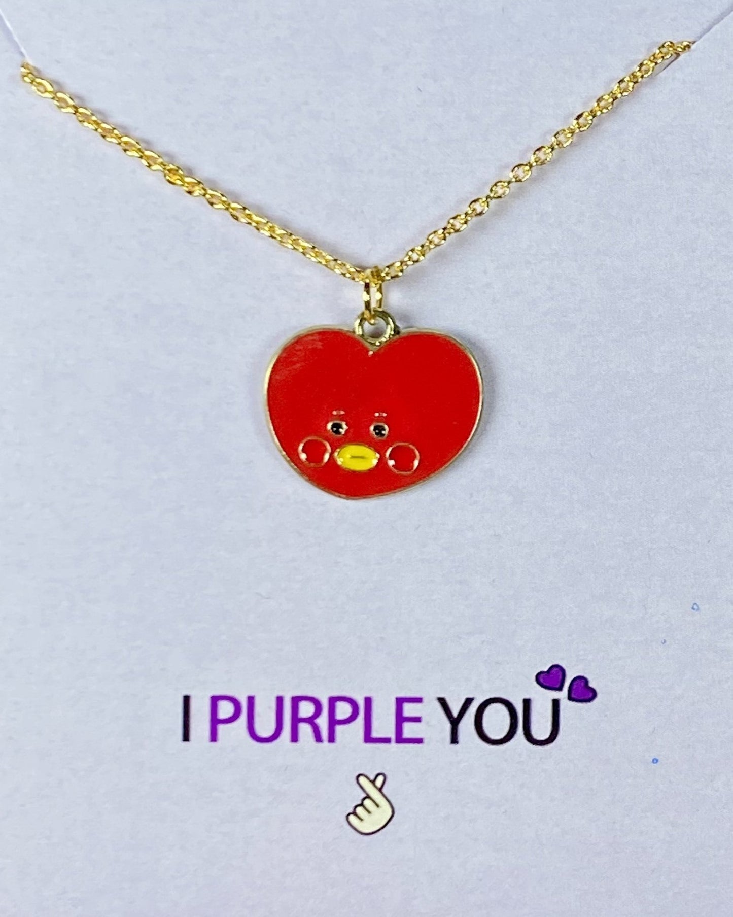 Cute Tata BTS Character Necklace (Golden)