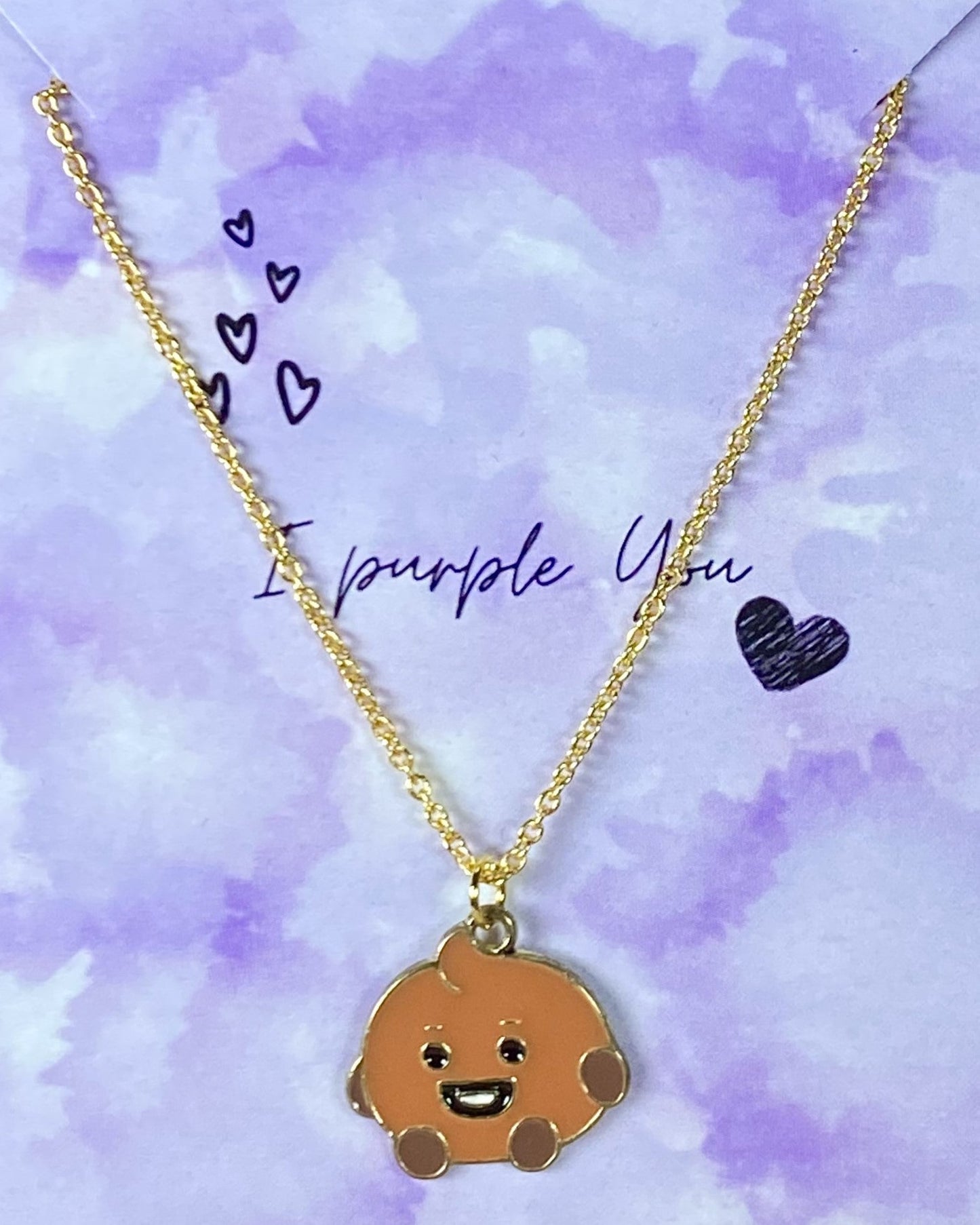 Cute Shooky BTS Character Necklace 2 (Golden)