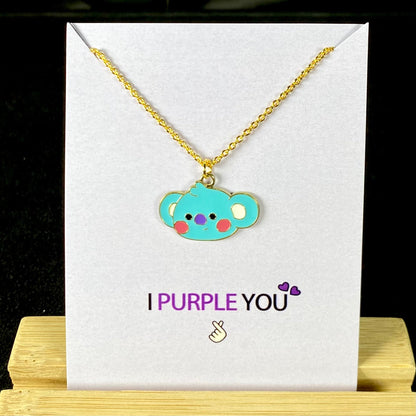 Cute Koya BTS Character Necklace (Golden)