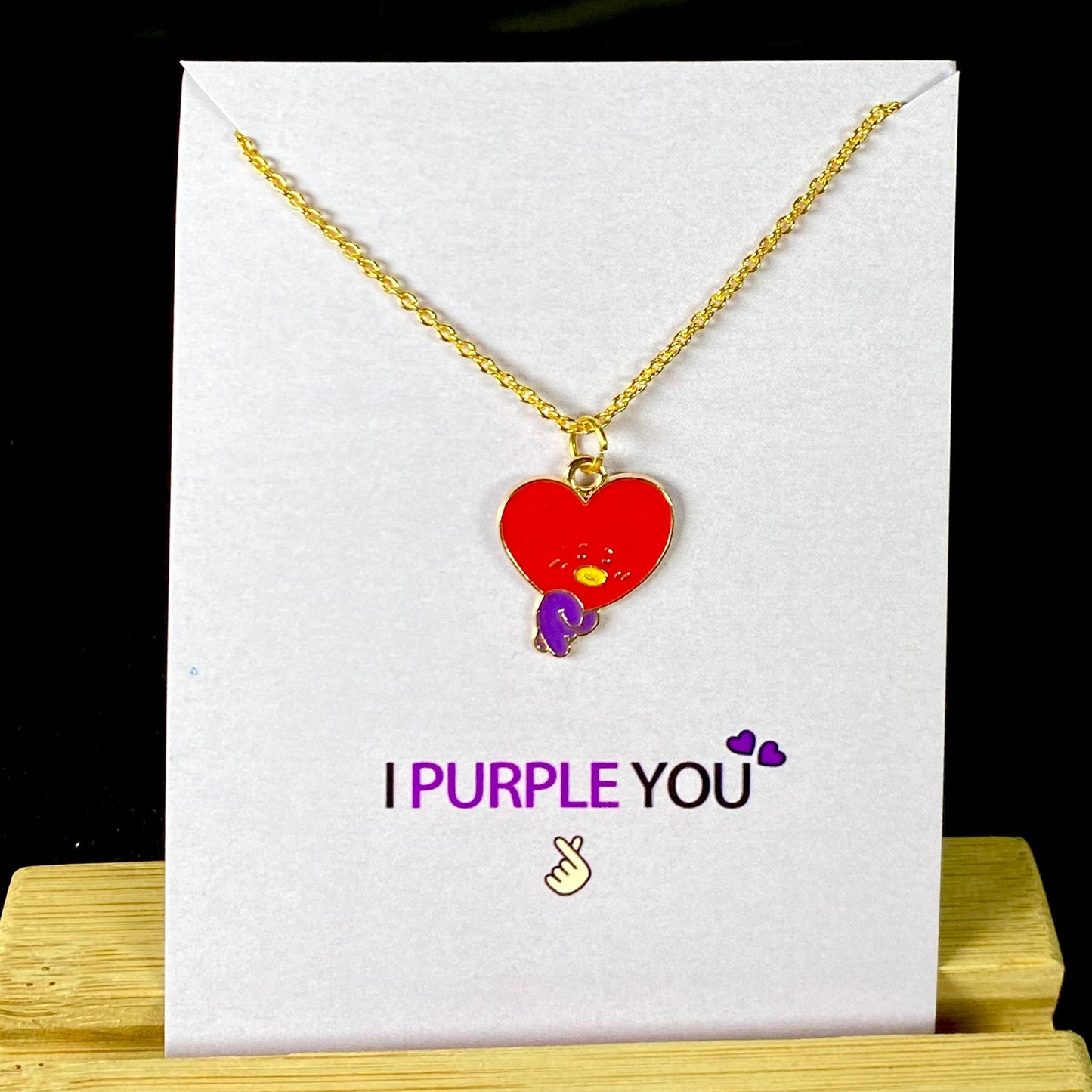 Cute Tata BTS Character Necklace (Golden)