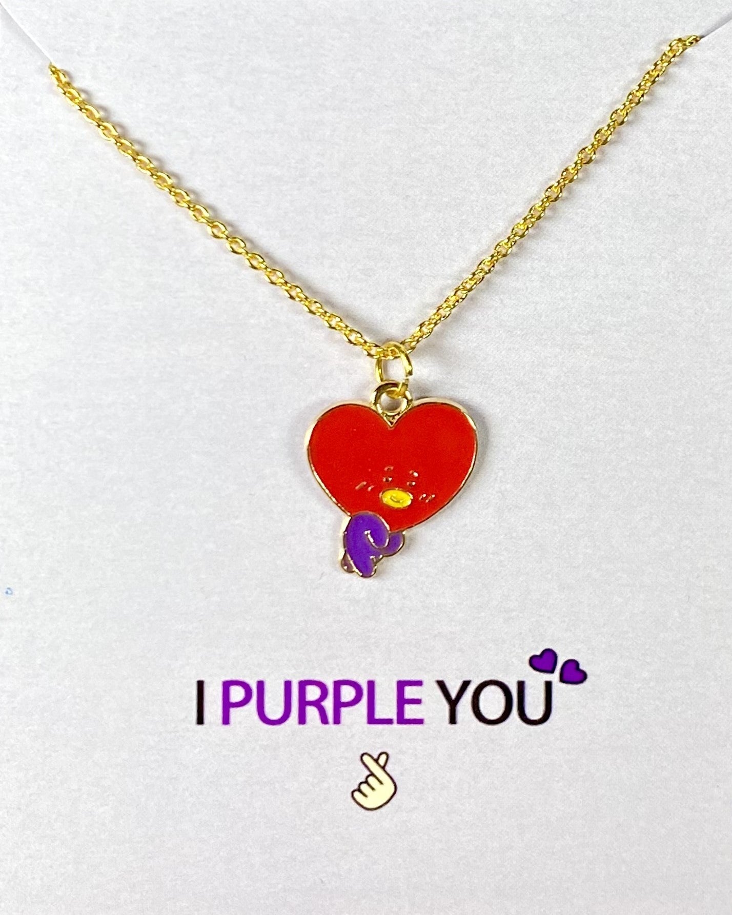 Cute Tata BTS Character Necklace (Golden)