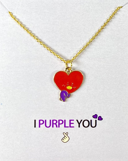 Cute Tata BTS Character Necklace (Golden)