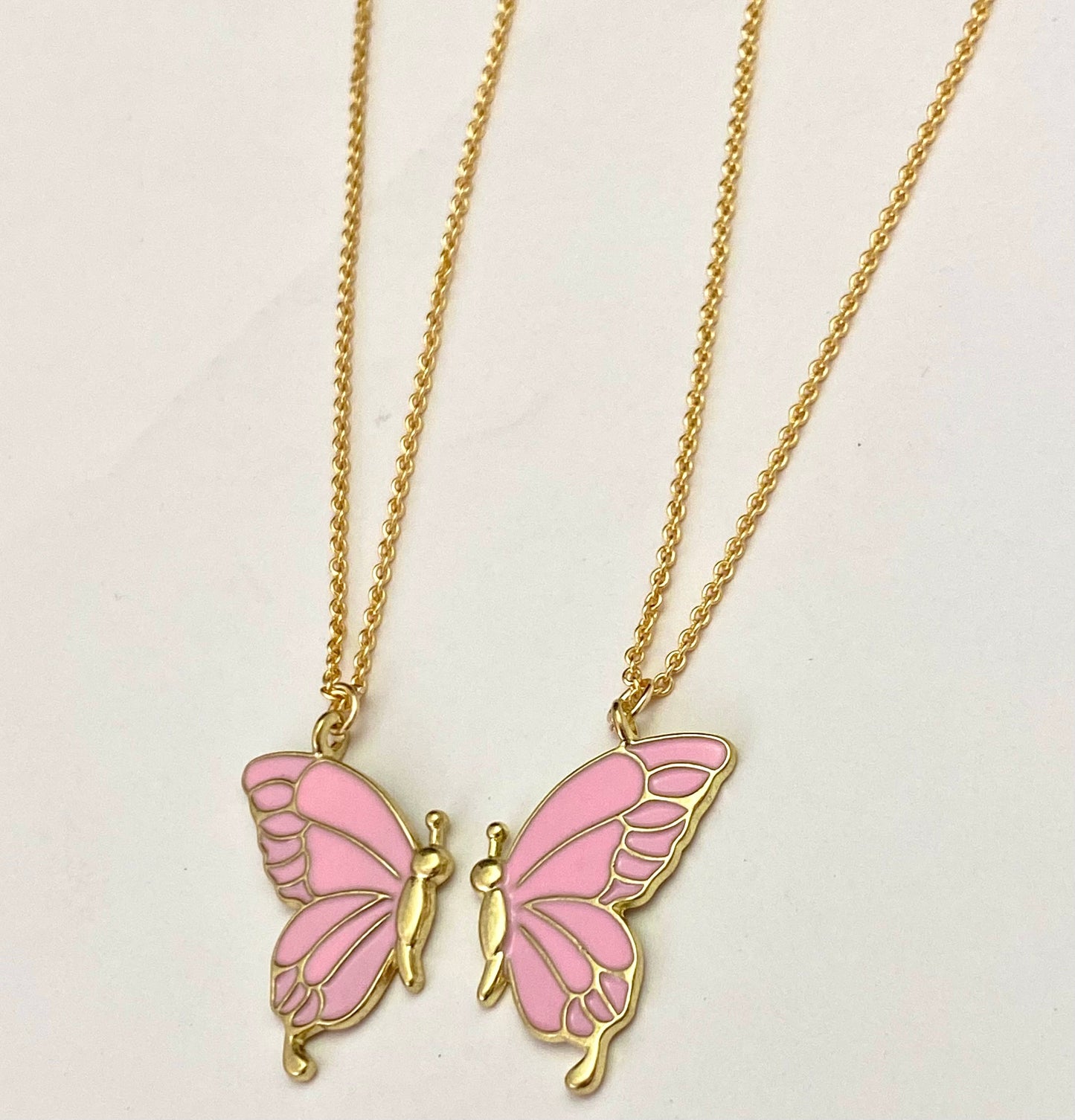 Pink Butterfly Friendship Necklace