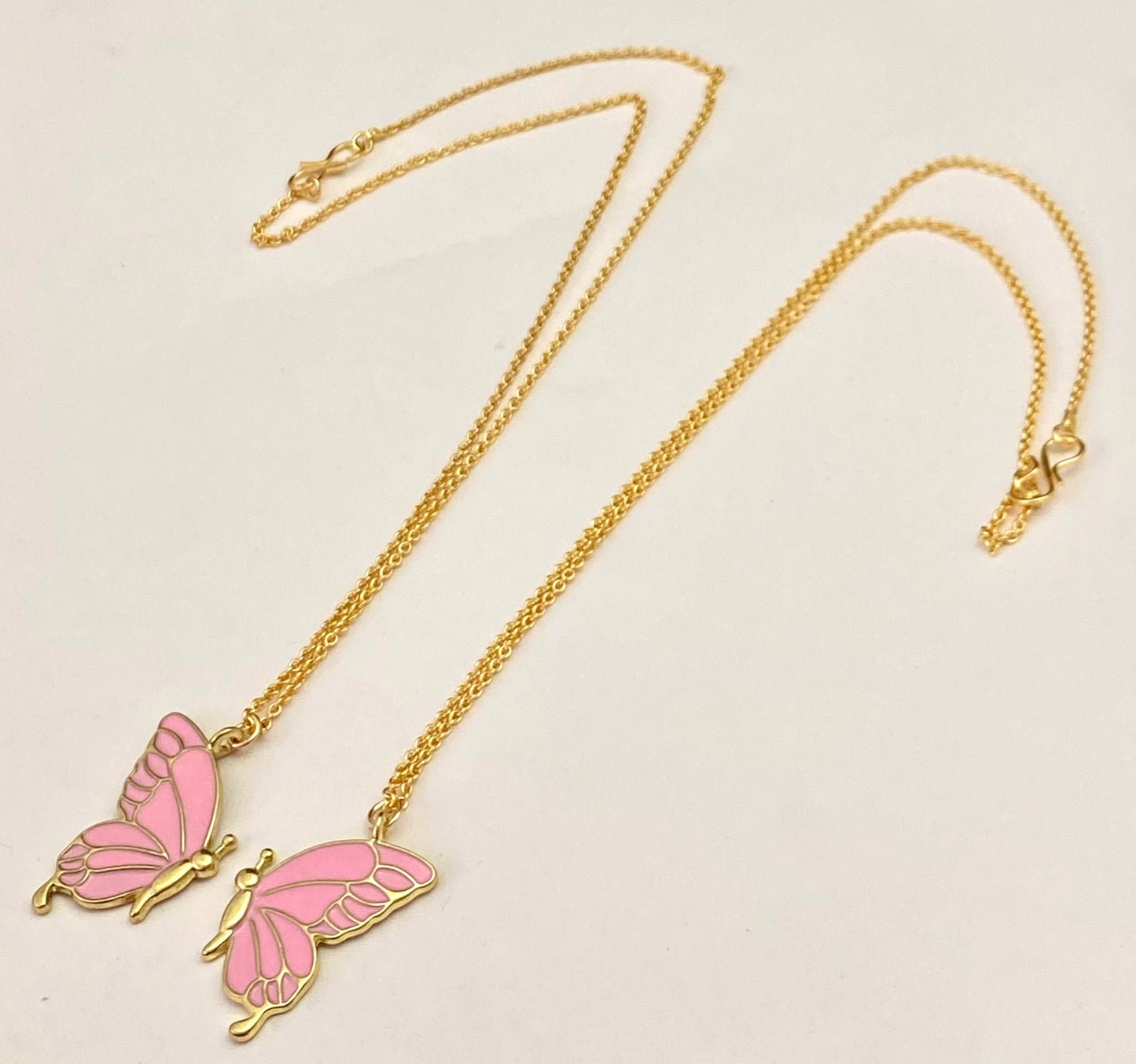 Pink Butterfly Friendship Necklace