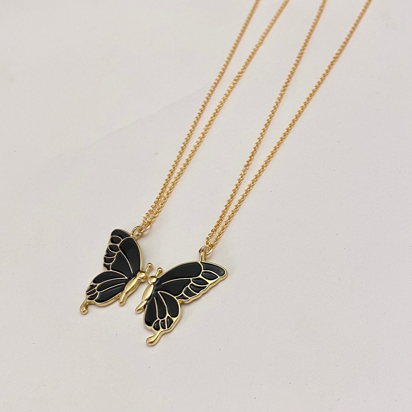 Black Butterfly Friendship Necklace