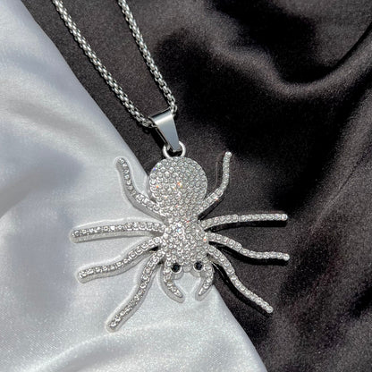 Spider Iced Out Hip Hop Pendant Necklace With Chain