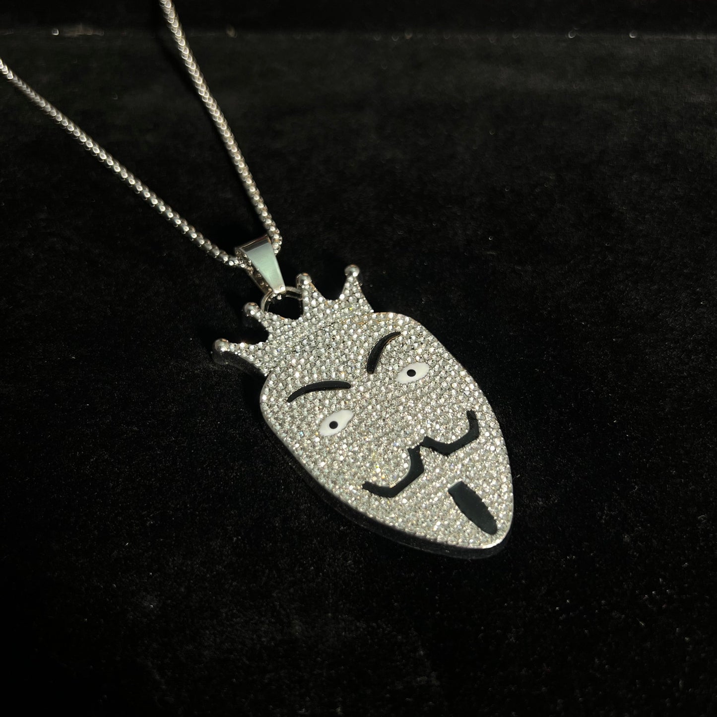 Anonymous Mask Iced Out Hip Hop Pendant Necklace With Chain