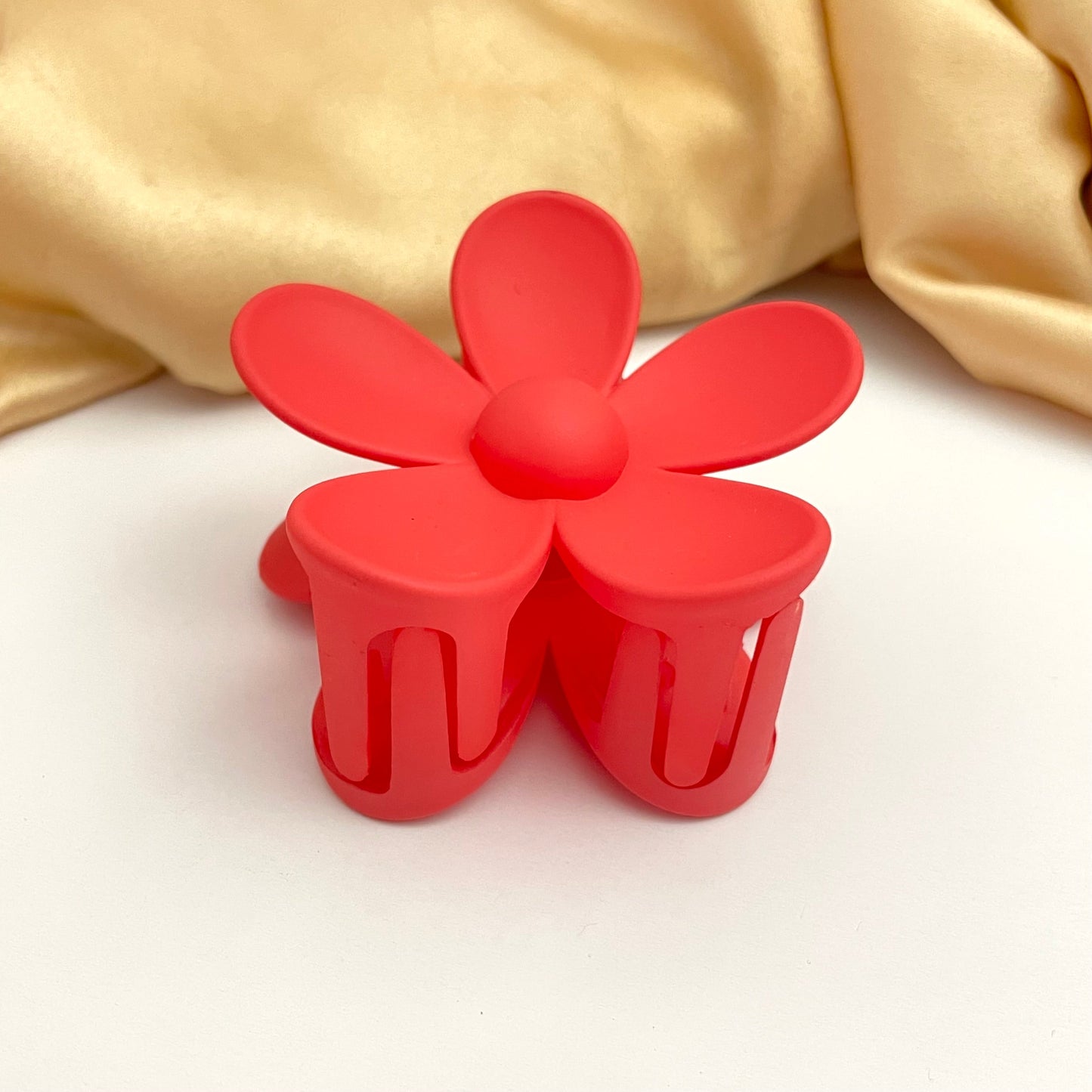 Red Flower Designed Hair Clutcher (D-4)