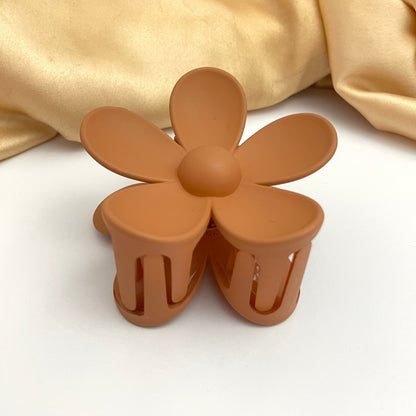 Brown Flower Designed Hair Clutcher (D-7)