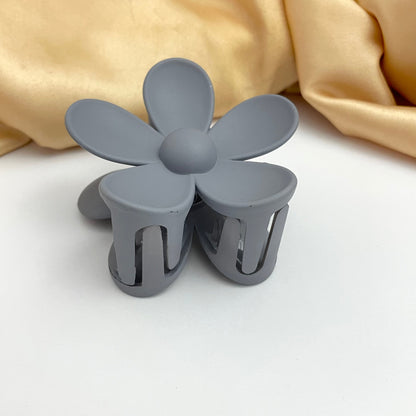 Grey Flower Designed Hair Clutcher (D-2)