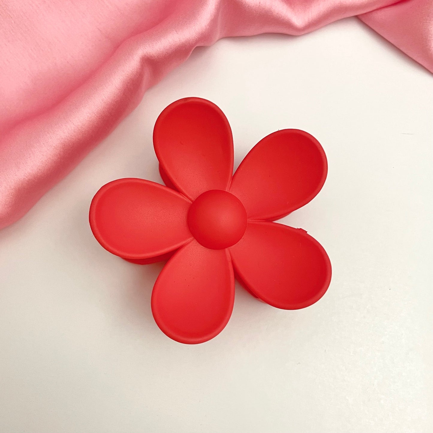 Red Flower Designed Hair Clutcher (D-4)