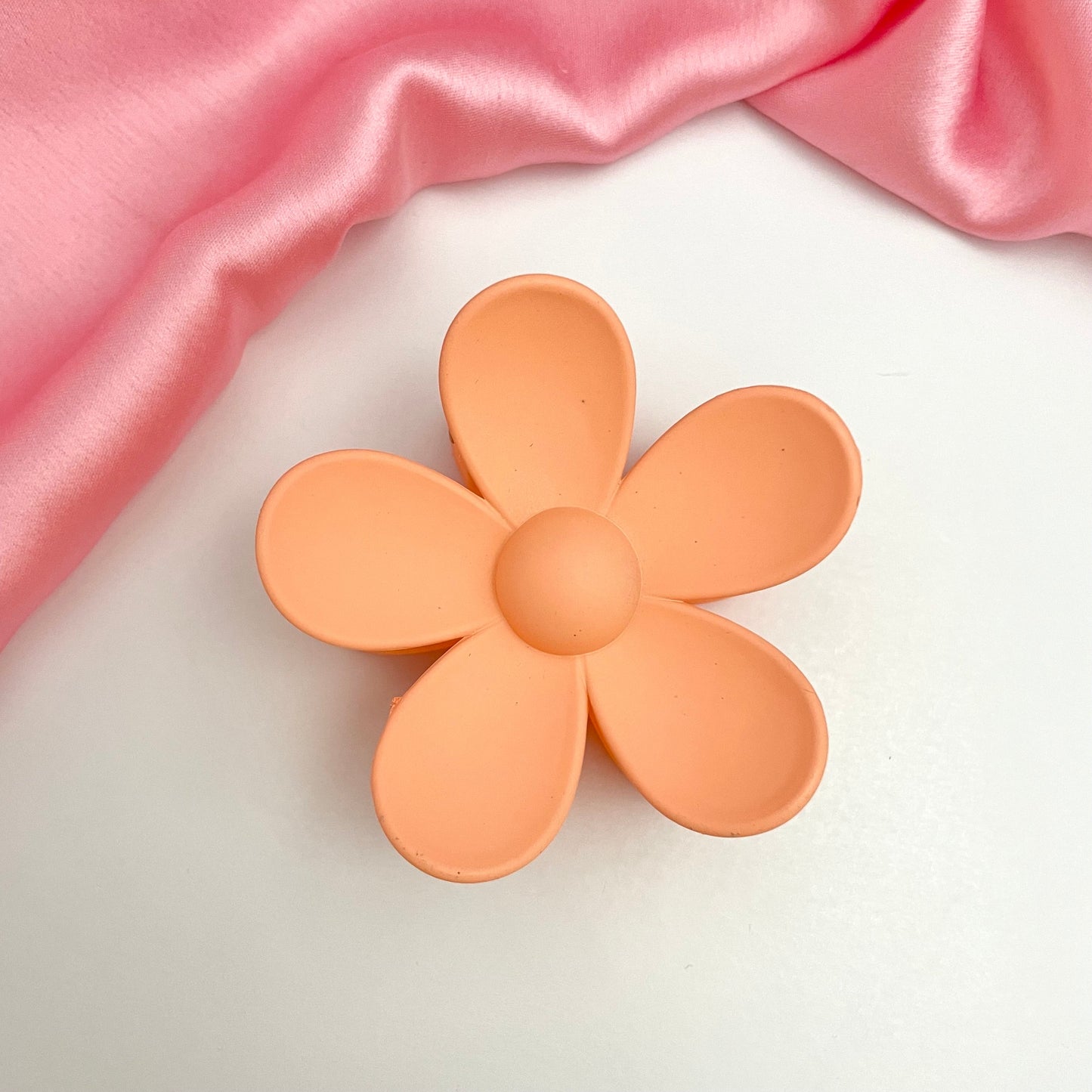 Light Orange Flower Designed Hair Clutcher (D-11)