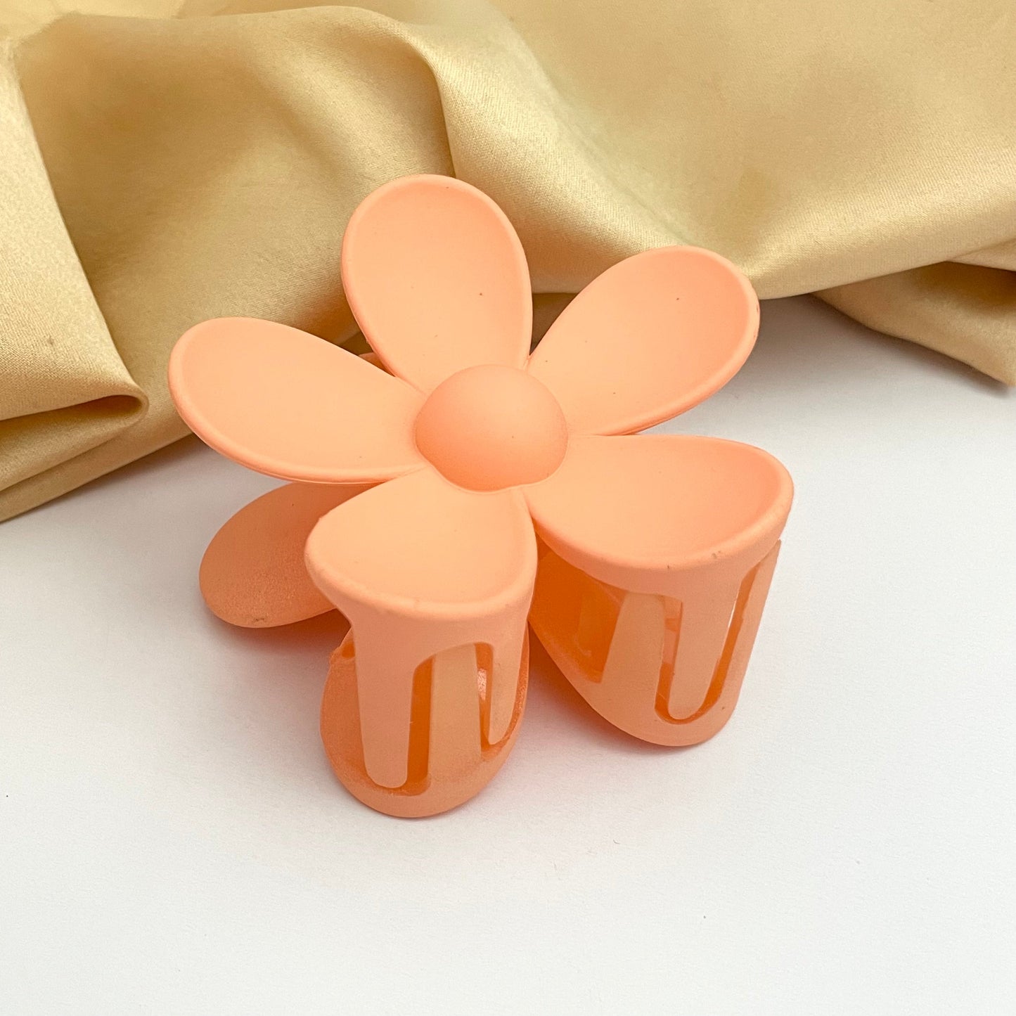 Light Orange Flower Designed Hair Clutcher (D-11)