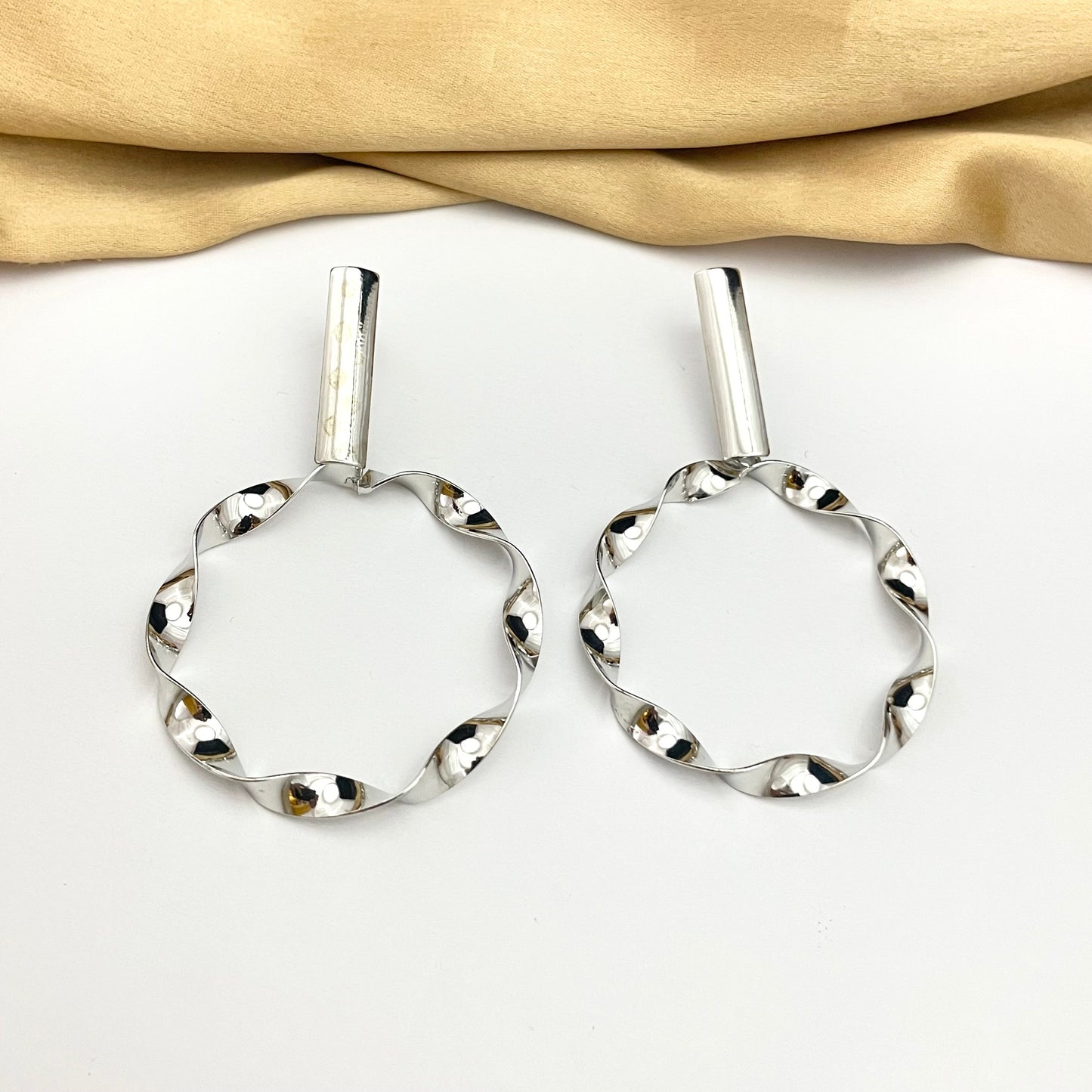 Silver Western Drop Korean Earrings