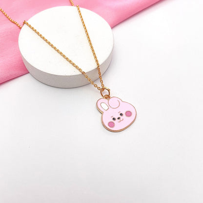 Cute BTS Cooky Character Charm Necklace  (Golden)