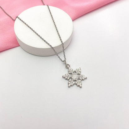 Minimal Silver Snowflake Card Necklace| Waterproof Chain | Perfect for Dailywear