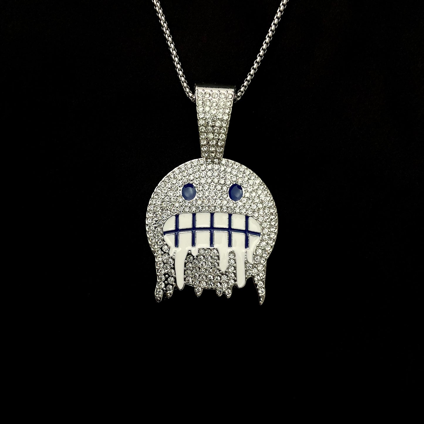 Drippy Mouth Iced Out Hip Hop Pendant Necklace With Chain