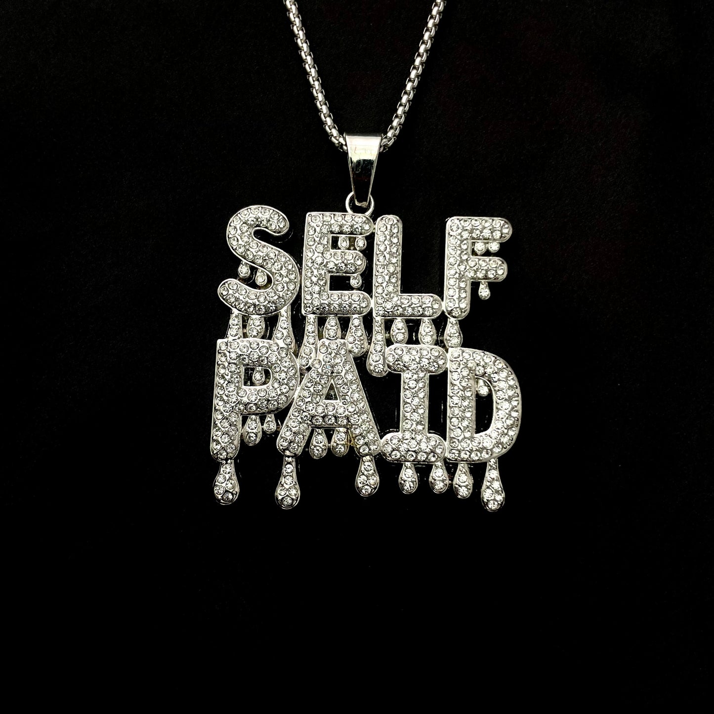 Self Paid Iced Out Hip Hop Pendant Necklace With Chain