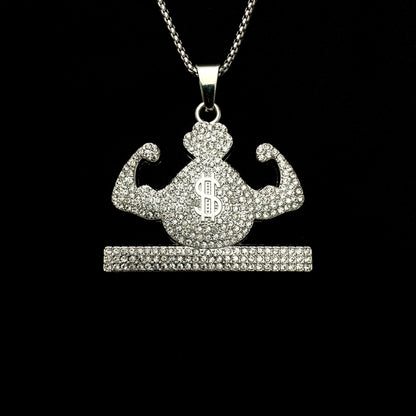 Money Power Iced Out Hip Hop Pendant Necklace With Chain