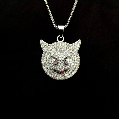 Demon Iced Out Hip Hop Pendant Necklace With Chain