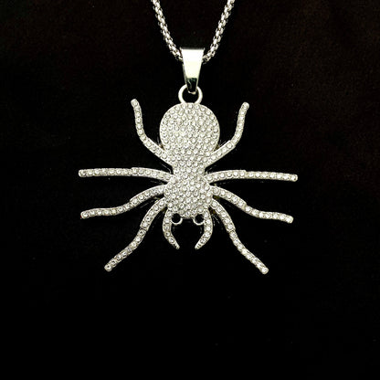 Spider Iced Out Hip Hop Pendant Necklace With Chain