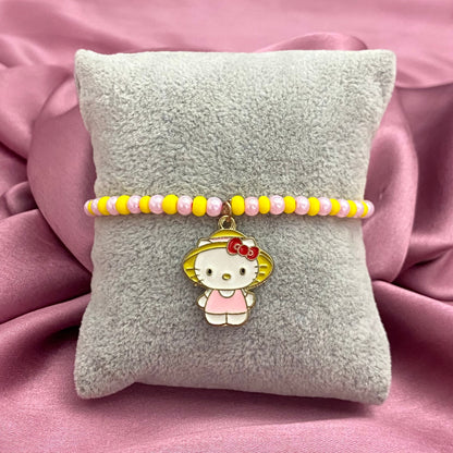 Adjustable Joco Beads Bracelet With Kitty Charm