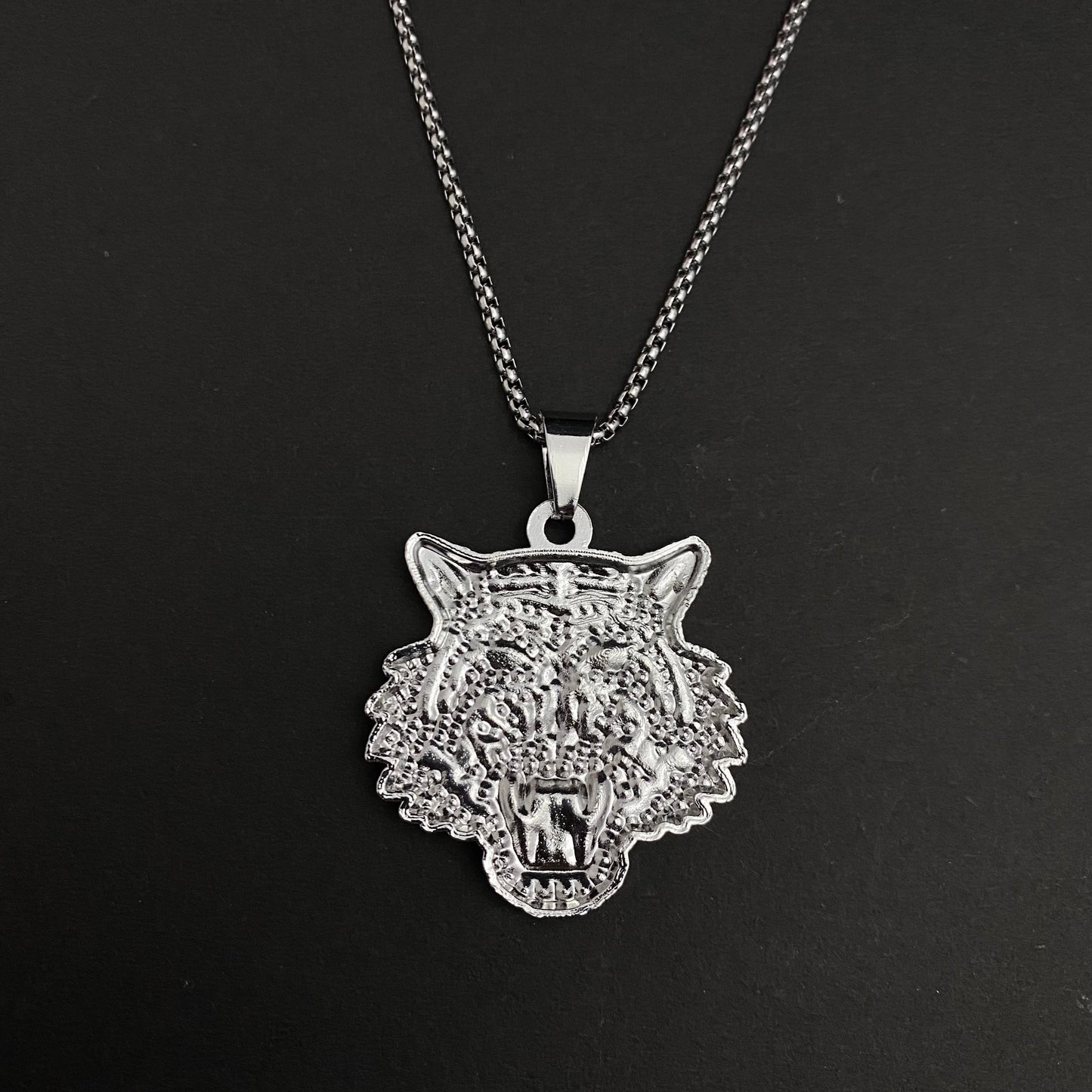 Tiger Head Iced Out Hip Hop Pendant Necklace With Chain