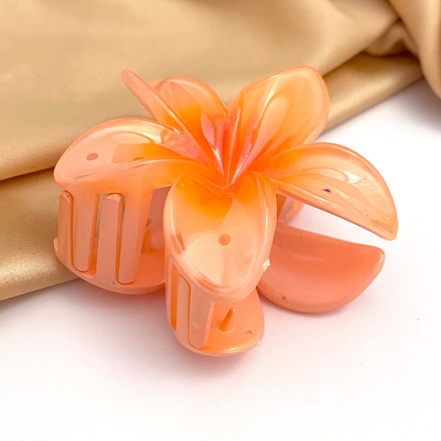 Orange Flower Designed Hair Clutcher (D-13)