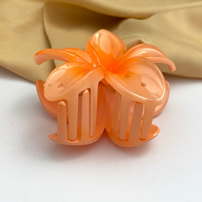 Orange Flower Designed Hair Clutcher (D-13)