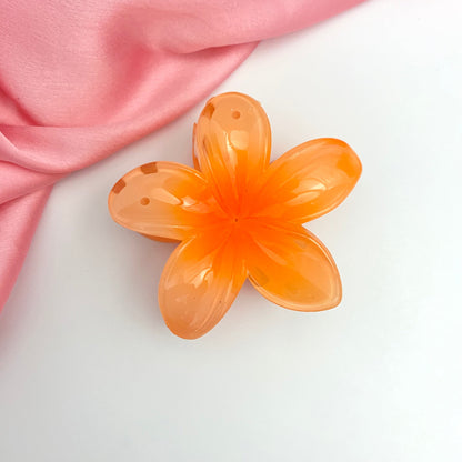 Orange Flower Designed Hair Clutcher (D-13)