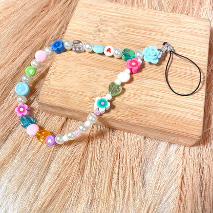 Cute Y2K Colourful Phone Charm Strap With Multiple Charms