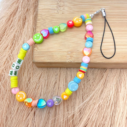 Cute Y2K Colourful Phone Charm Strap With Multiple Charms