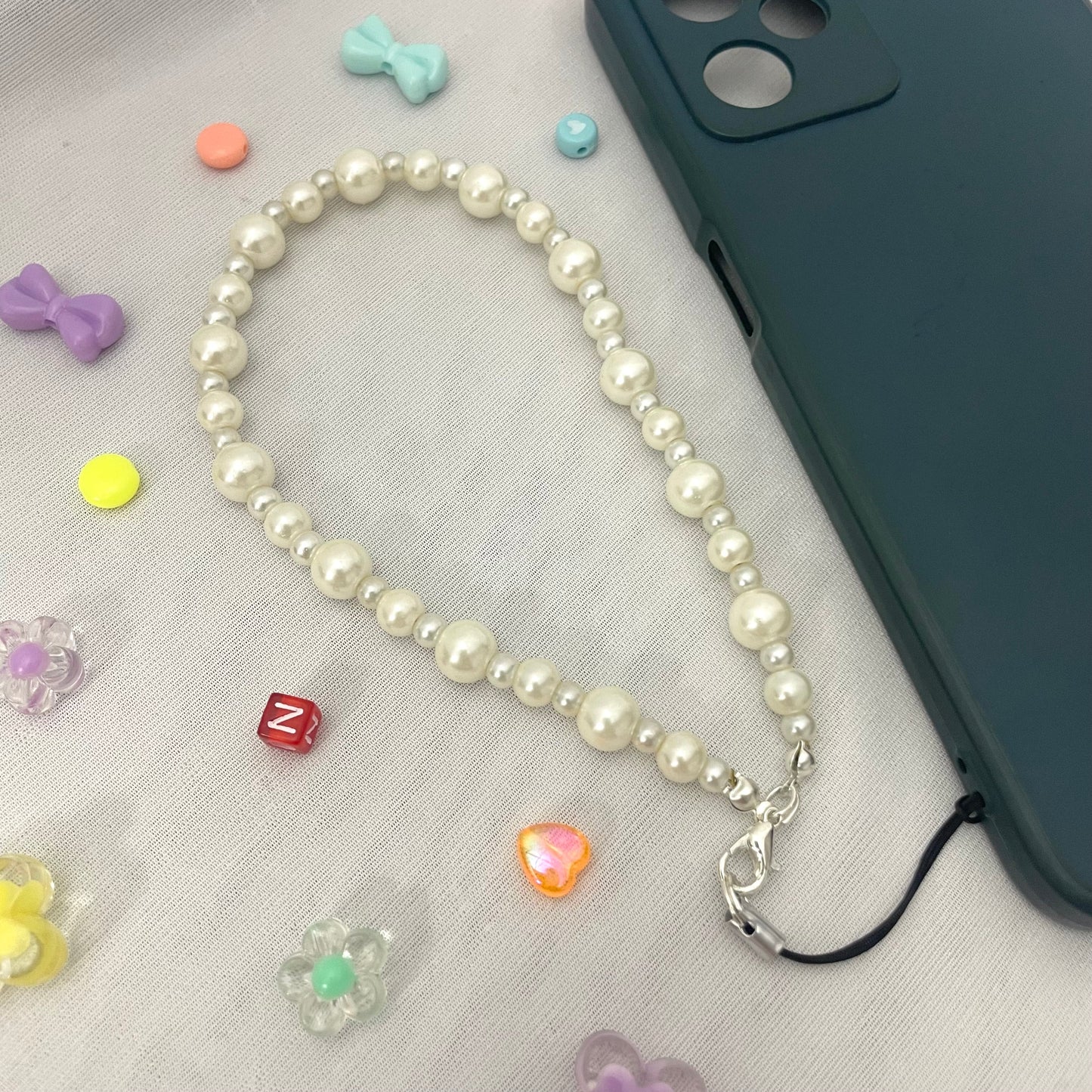 Cute Pearl Phone Charm Strap